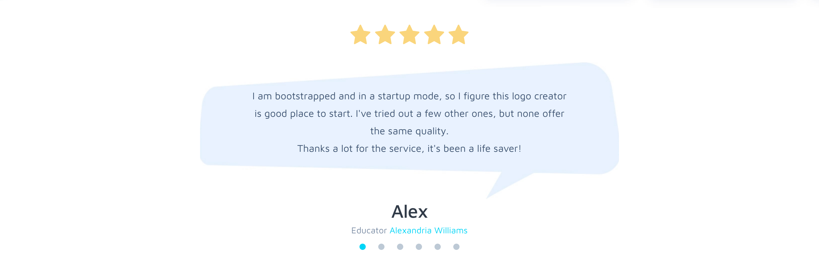 Logopony Testimonial component screenshot