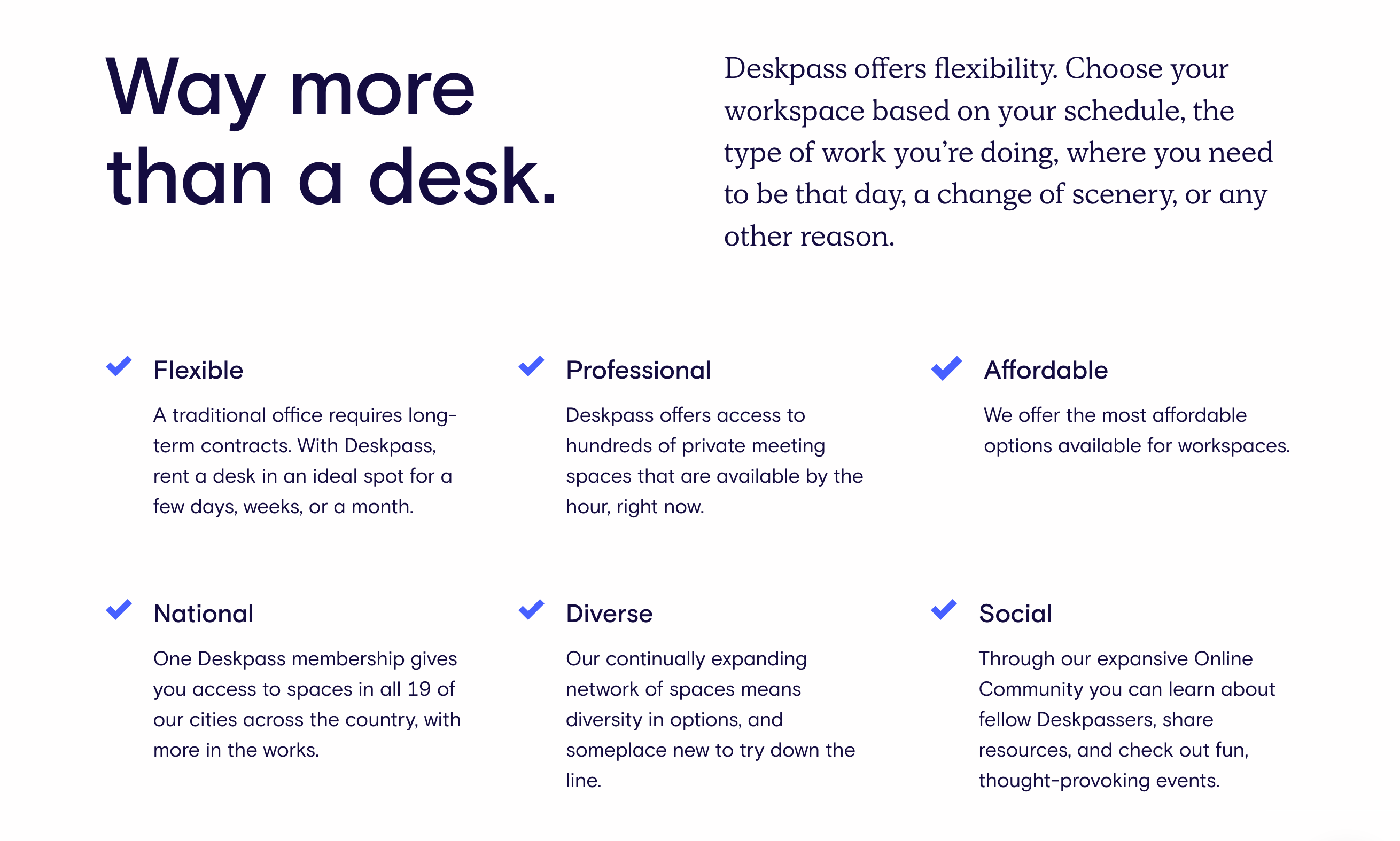 Deskpass Feature component screenshot