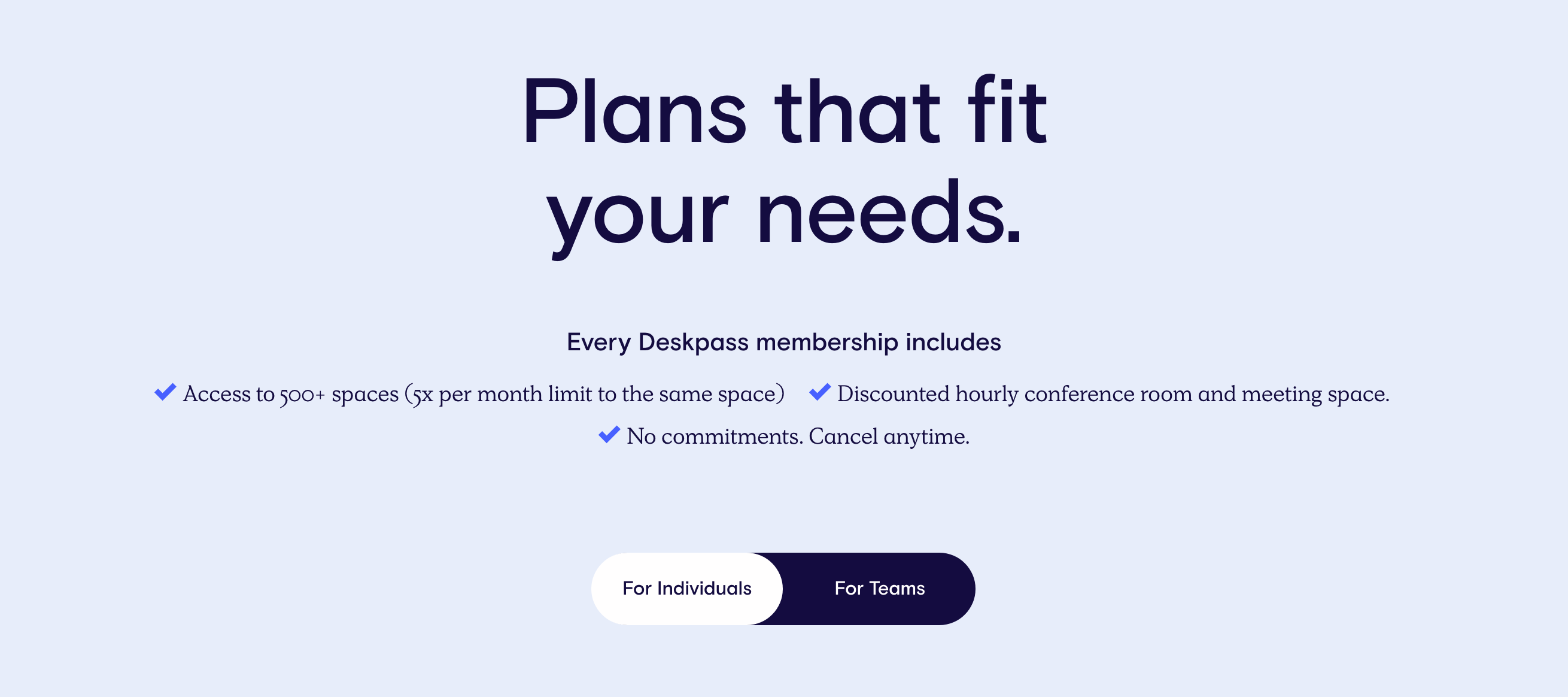 Deskpass Call To Action component screenshot