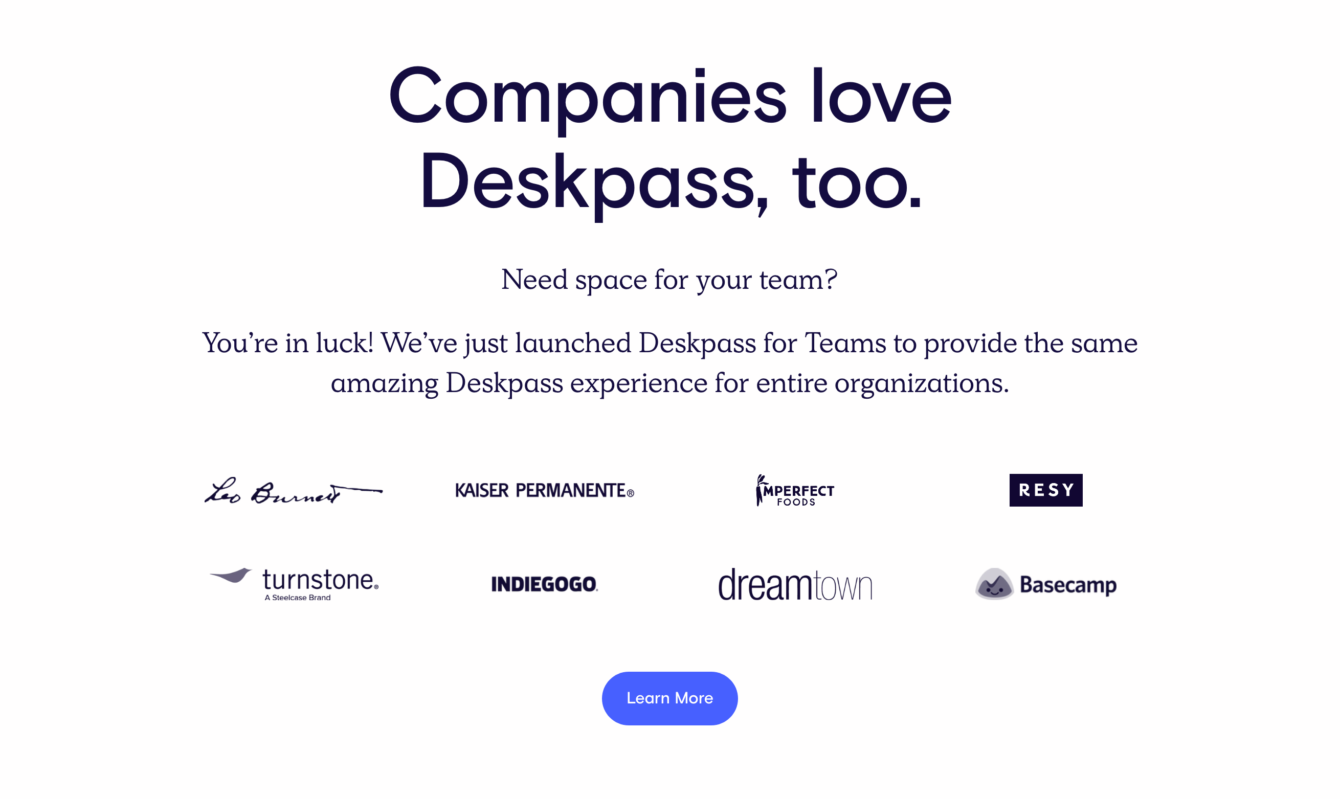 Deskpass Logo Cloud component screenshot