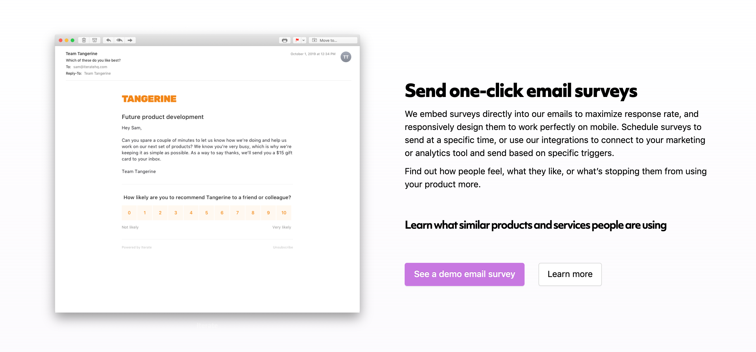 Iterate Feature component screenshot
