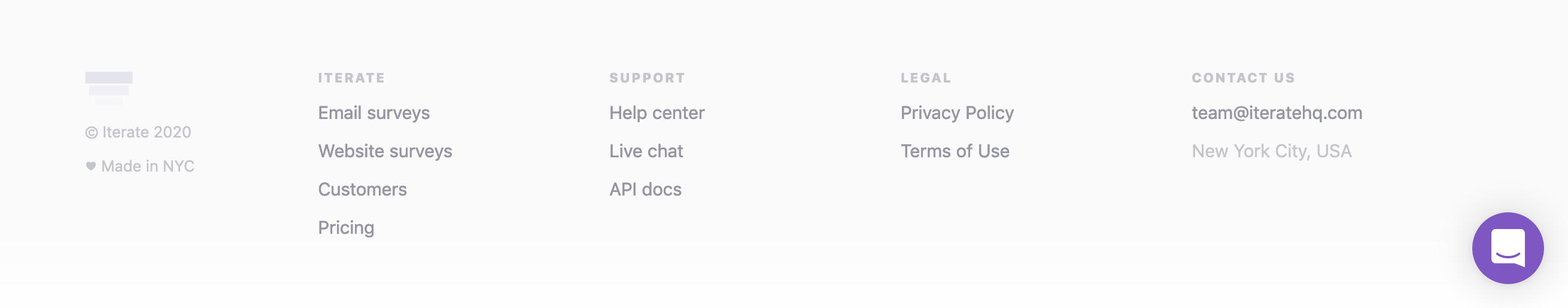 Iterate Footer component screenshot