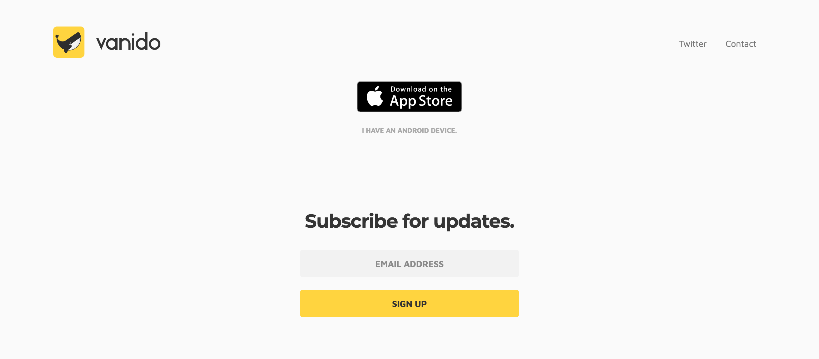 Vanido Newsletter component screenshot