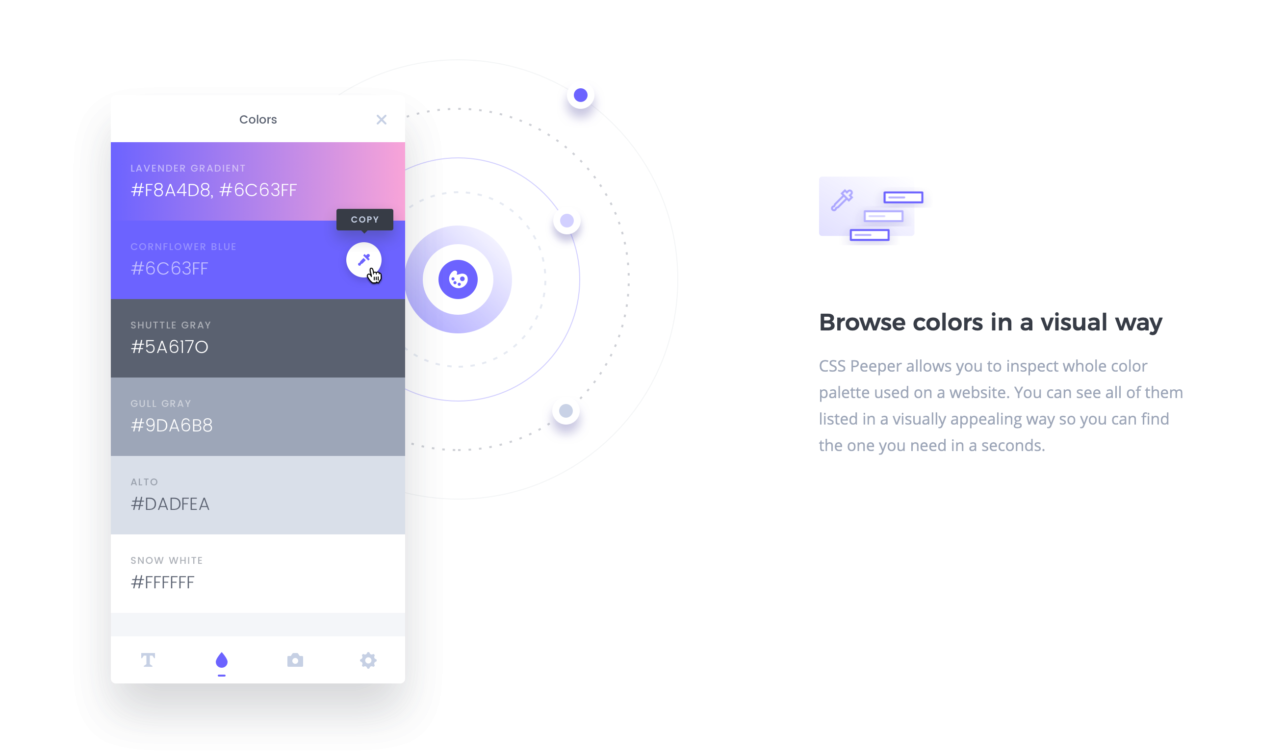 Csspeeper Feature component screenshot