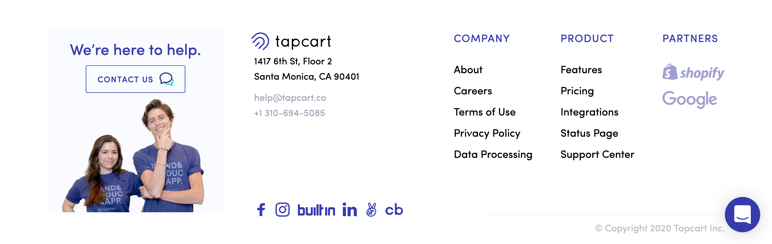 Tapcart Footer component screenshot