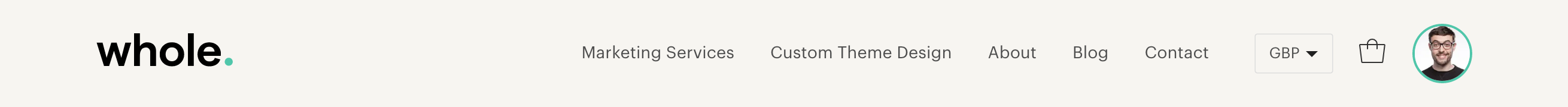 Wholedesignstudios Header component screenshot