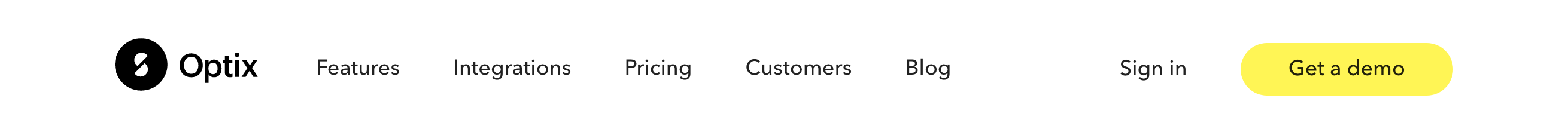 Optixapp Header component screenshot