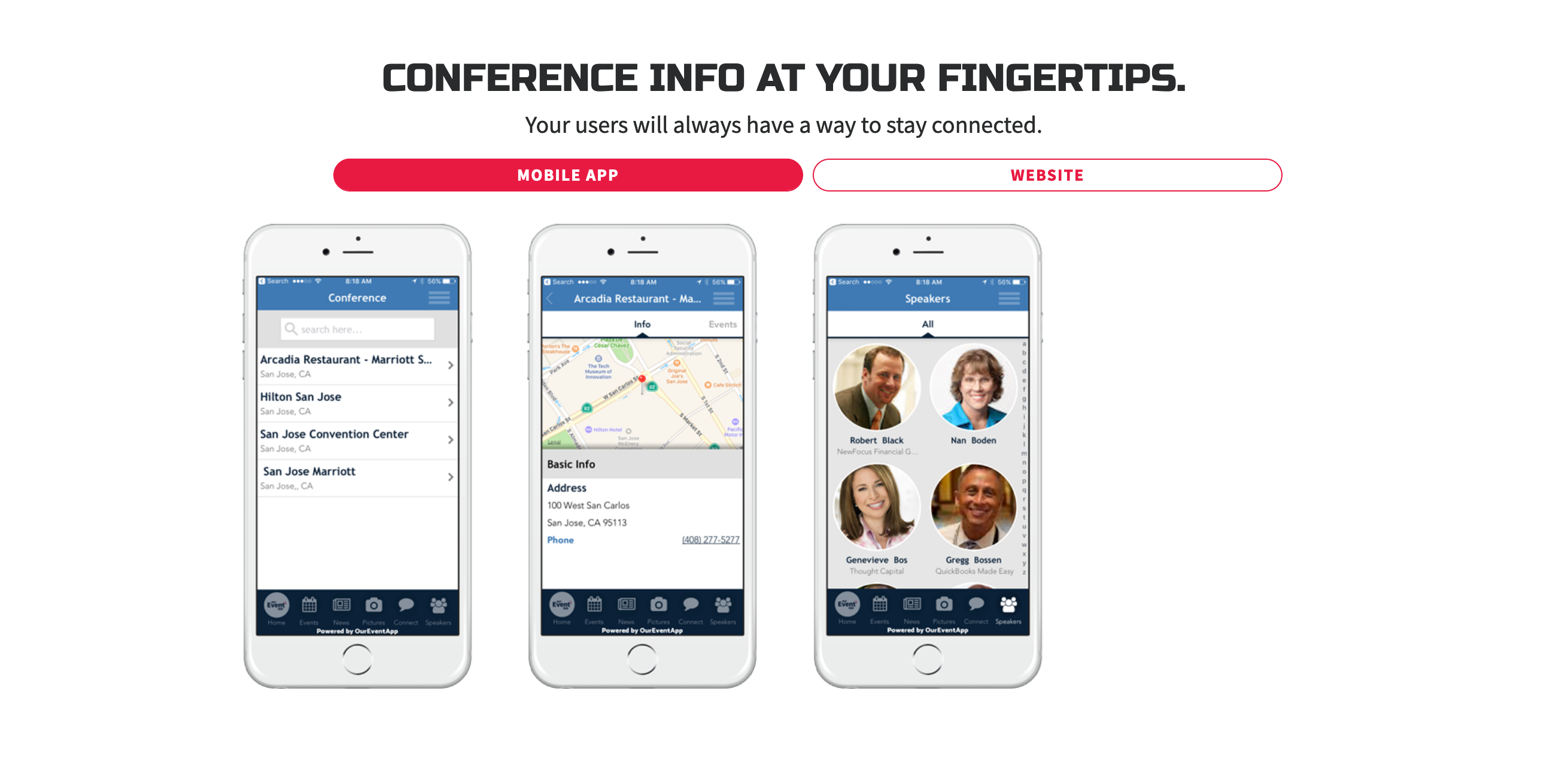 OurEvent Feature component screenshot