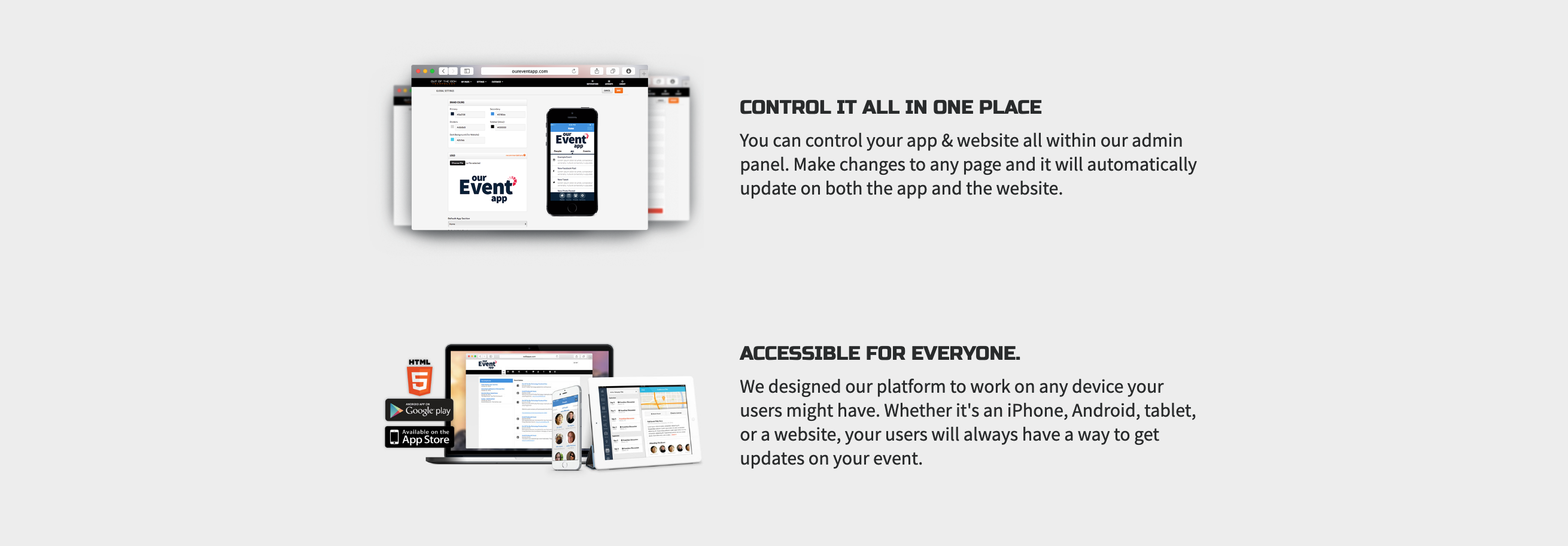 OurEvent Feature component screenshot