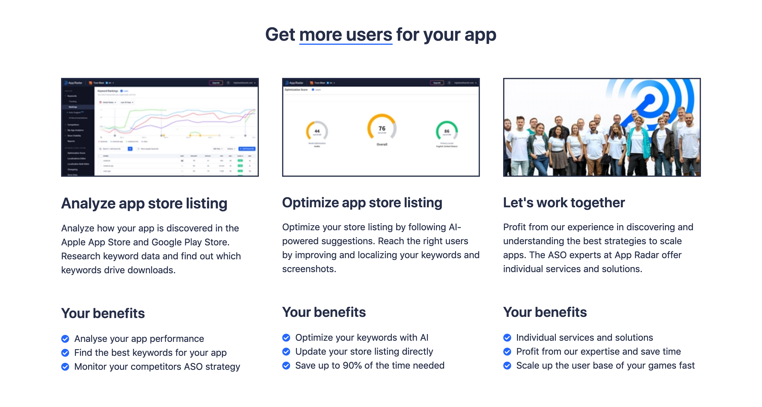 Appradar Feature component screenshot