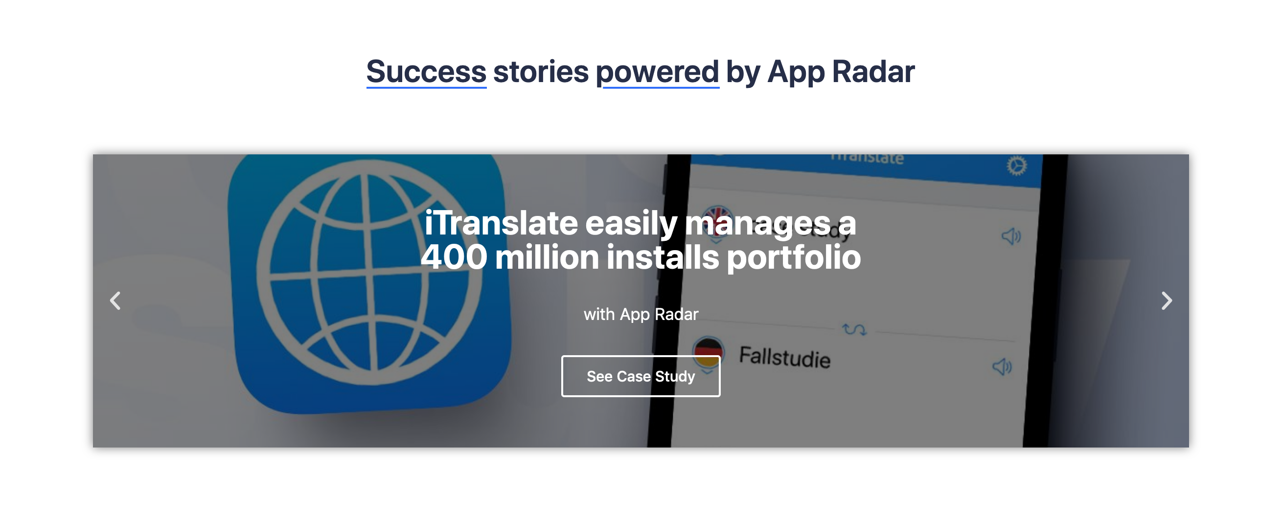 Appradar Casestudies component screenshot