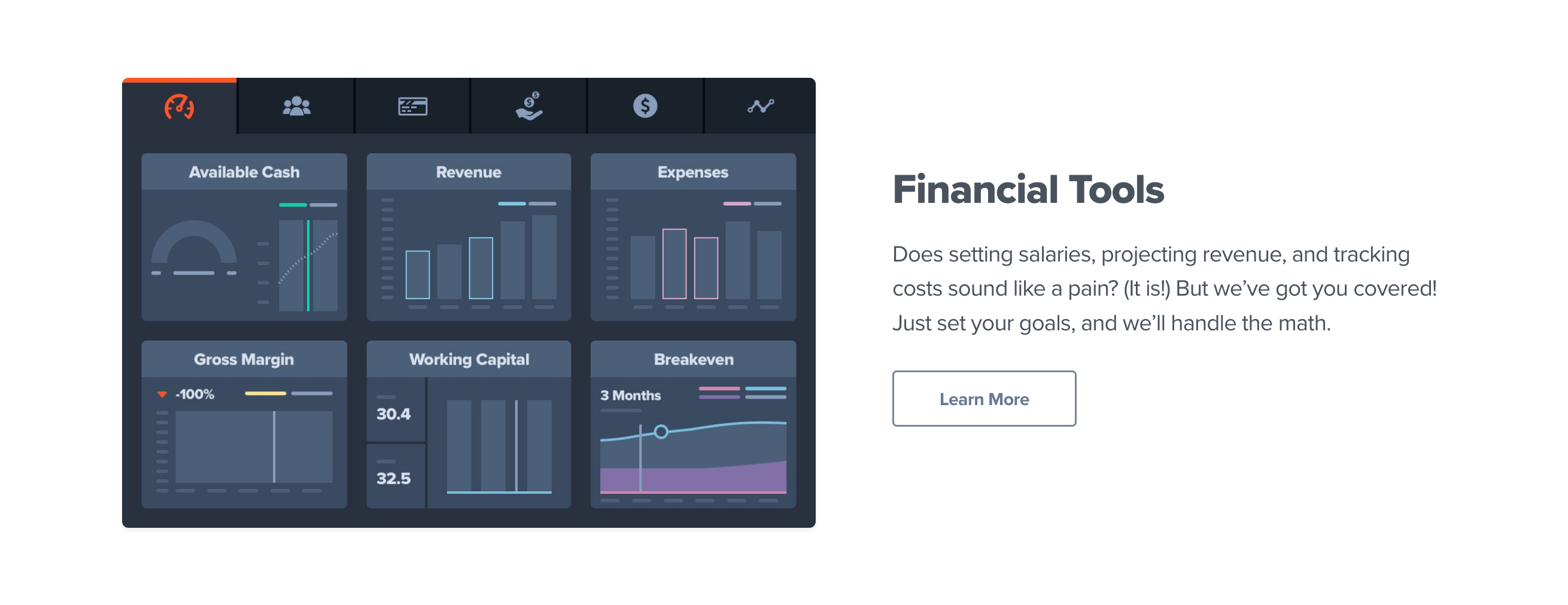 Bizplan Content component screenshot