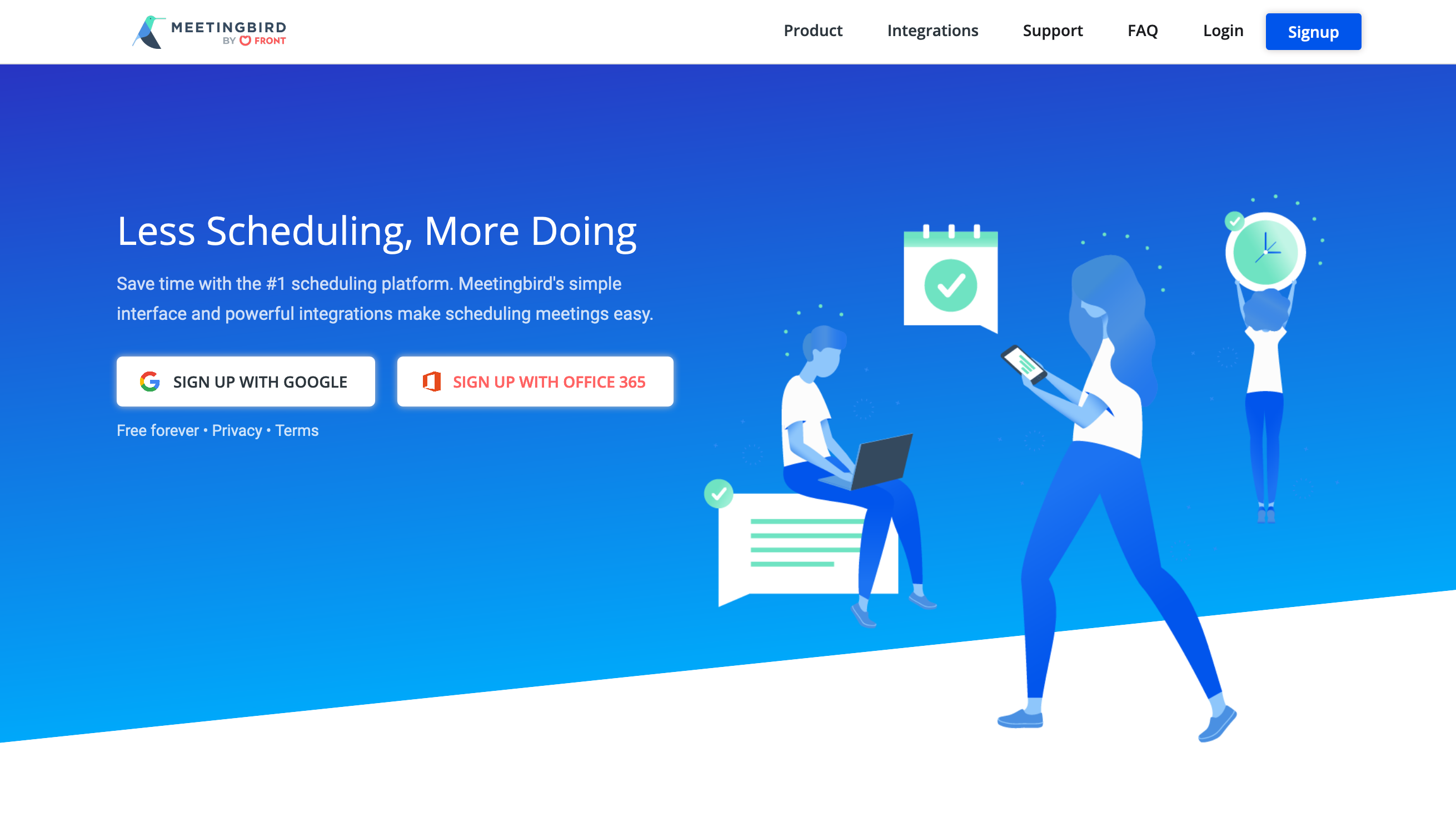 Meetingbird Hero component screenshot