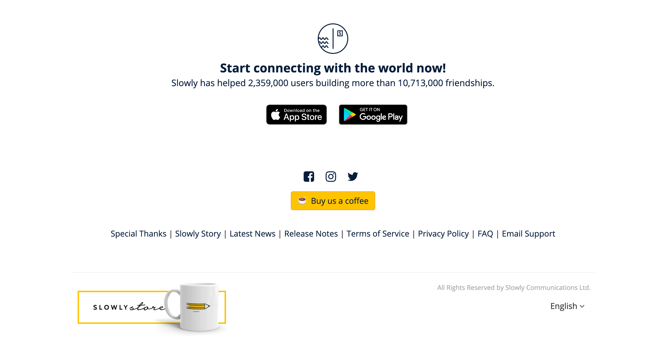 Slowly Footer component screenshot