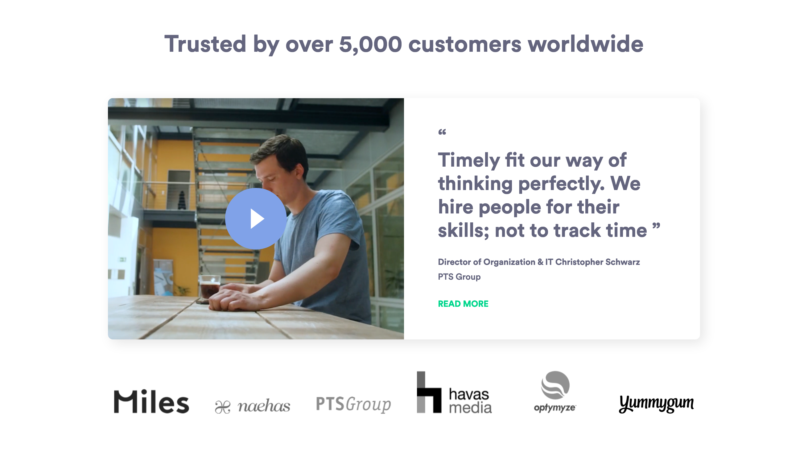 Timely Testimonial component screenshot
