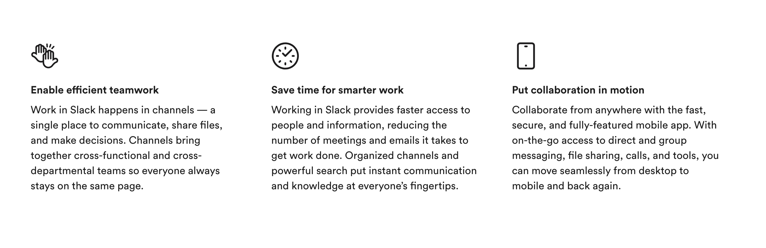 Slack Feature component screenshot