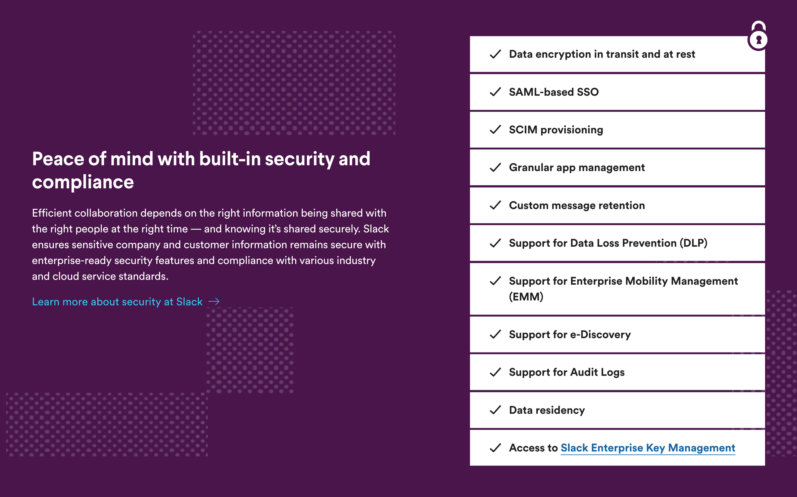 Slack Feature component screenshot