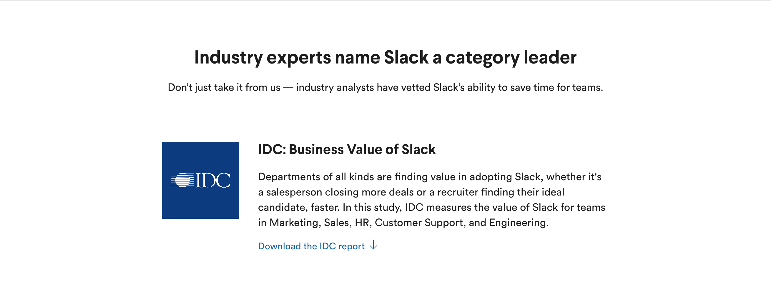 Slack Casestudies component screenshot