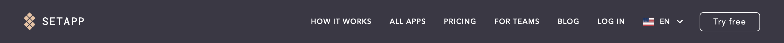 Setapp Header component screenshot