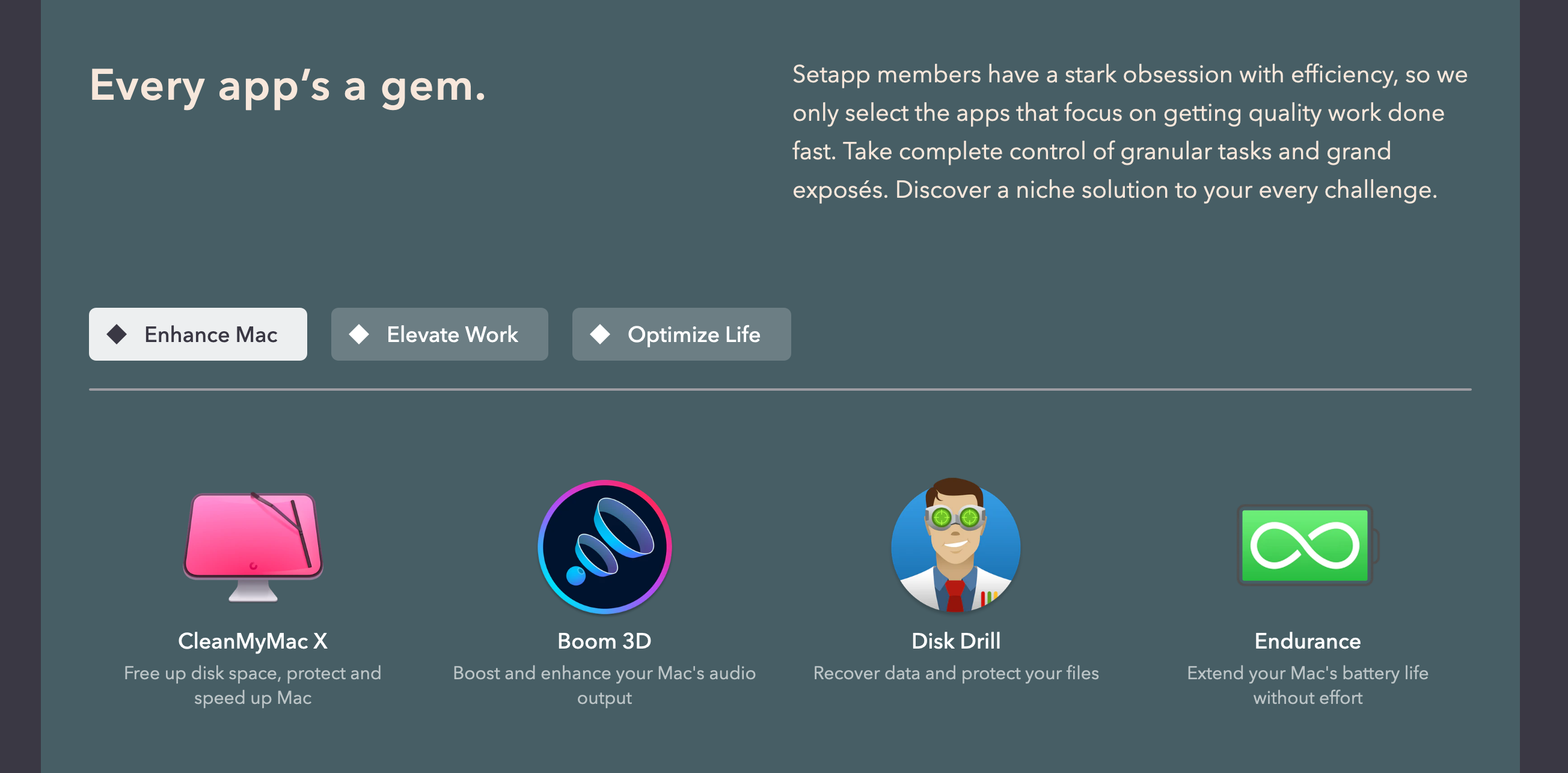 Setapp Content component screenshot