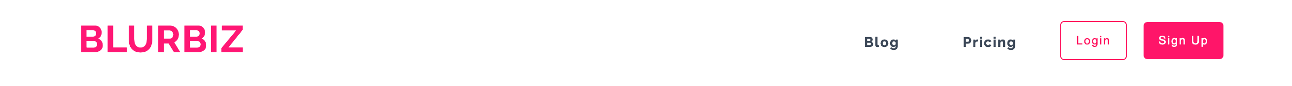 Blurbiz Header component screenshot