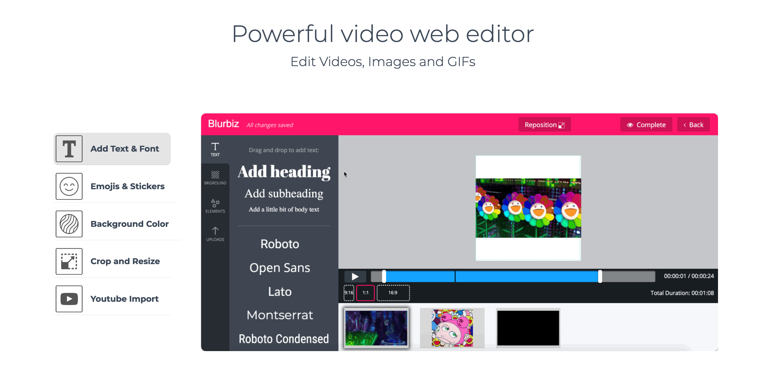 Blurbiz Feature component screenshot