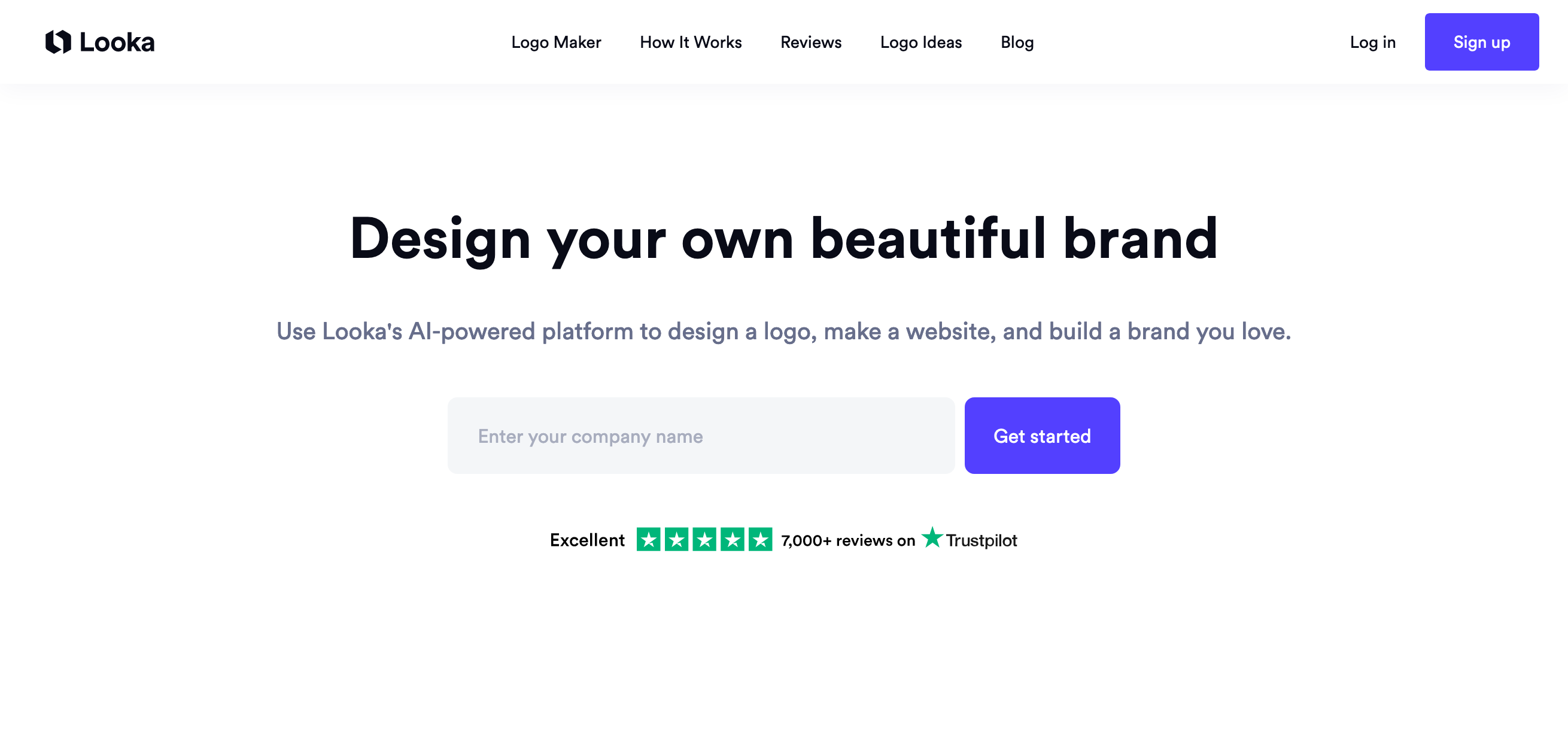 Logojoy Hero component screenshot