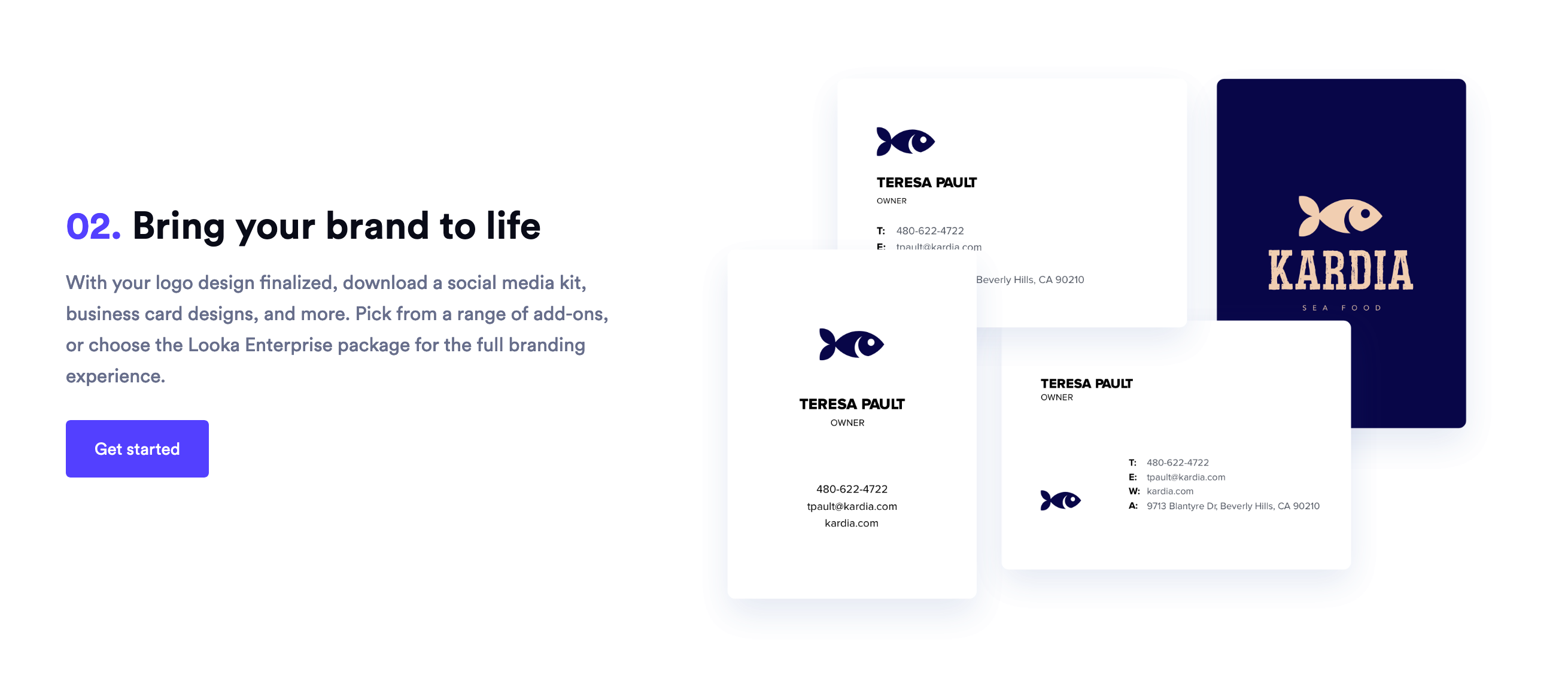 Logojoy Feature component screenshot
