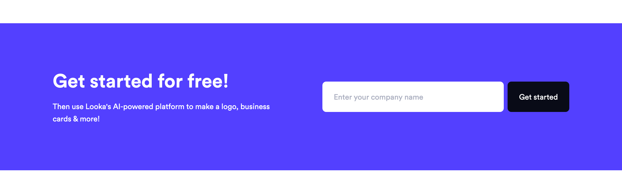 Logojoy Signup component screenshot