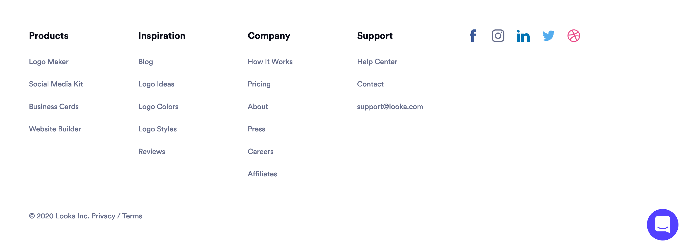 Logojoy Footer component screenshot