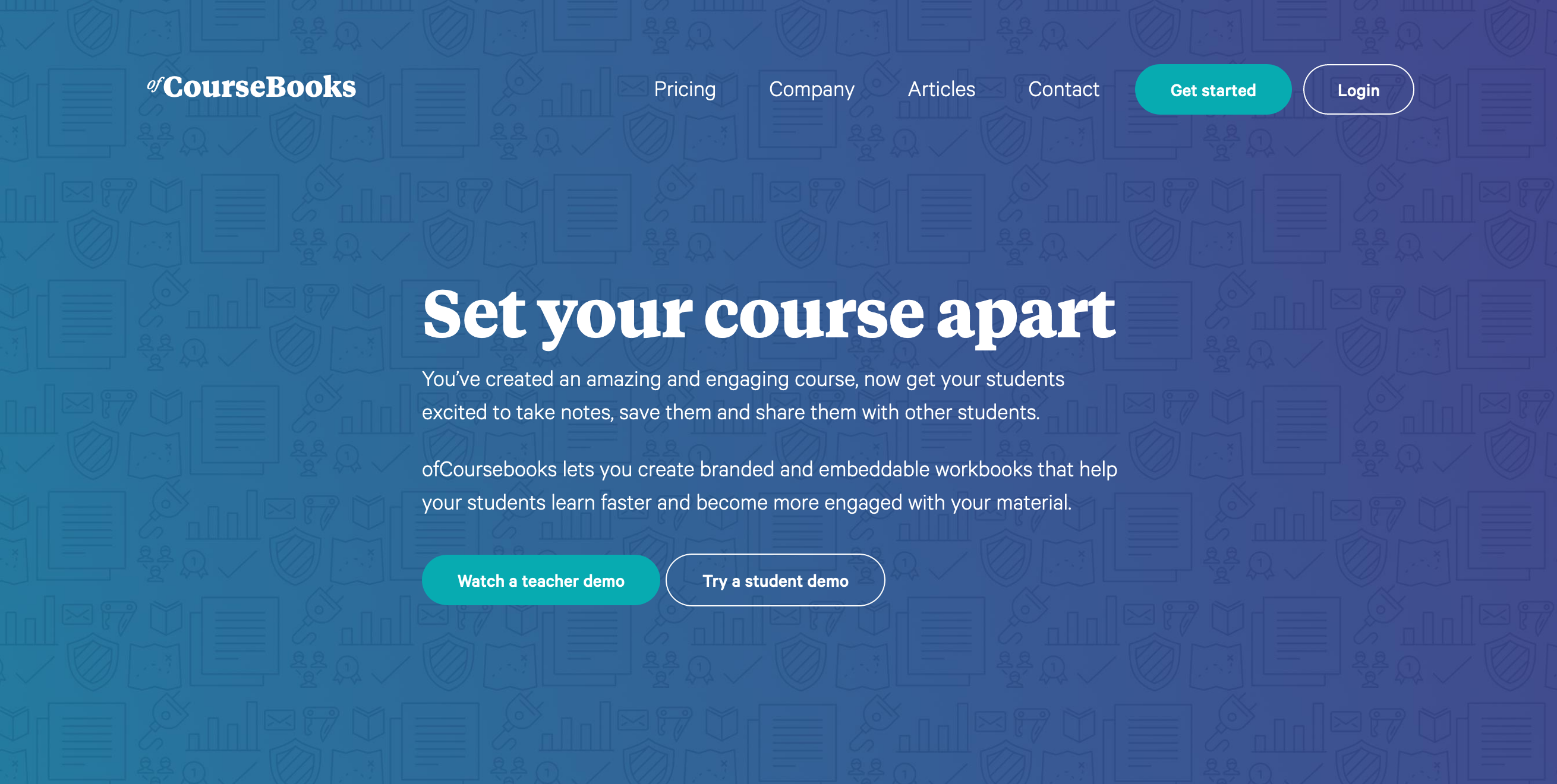 Ofcoursebooks Hero component screenshot