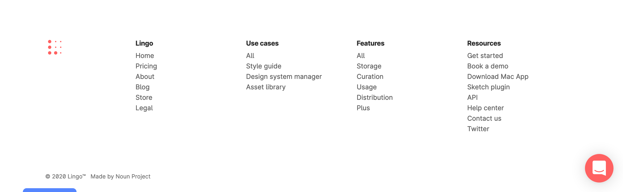 Lingo Footer component screenshot