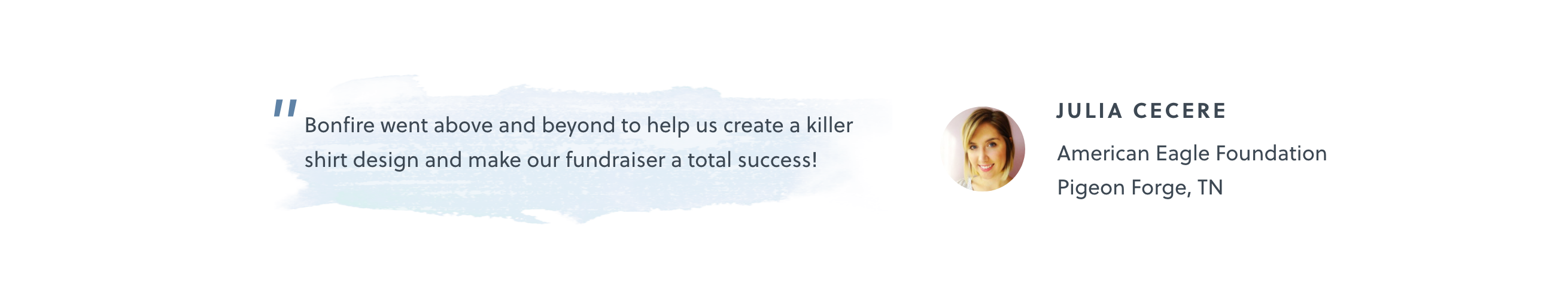 Bonfire Testimonial component screenshot