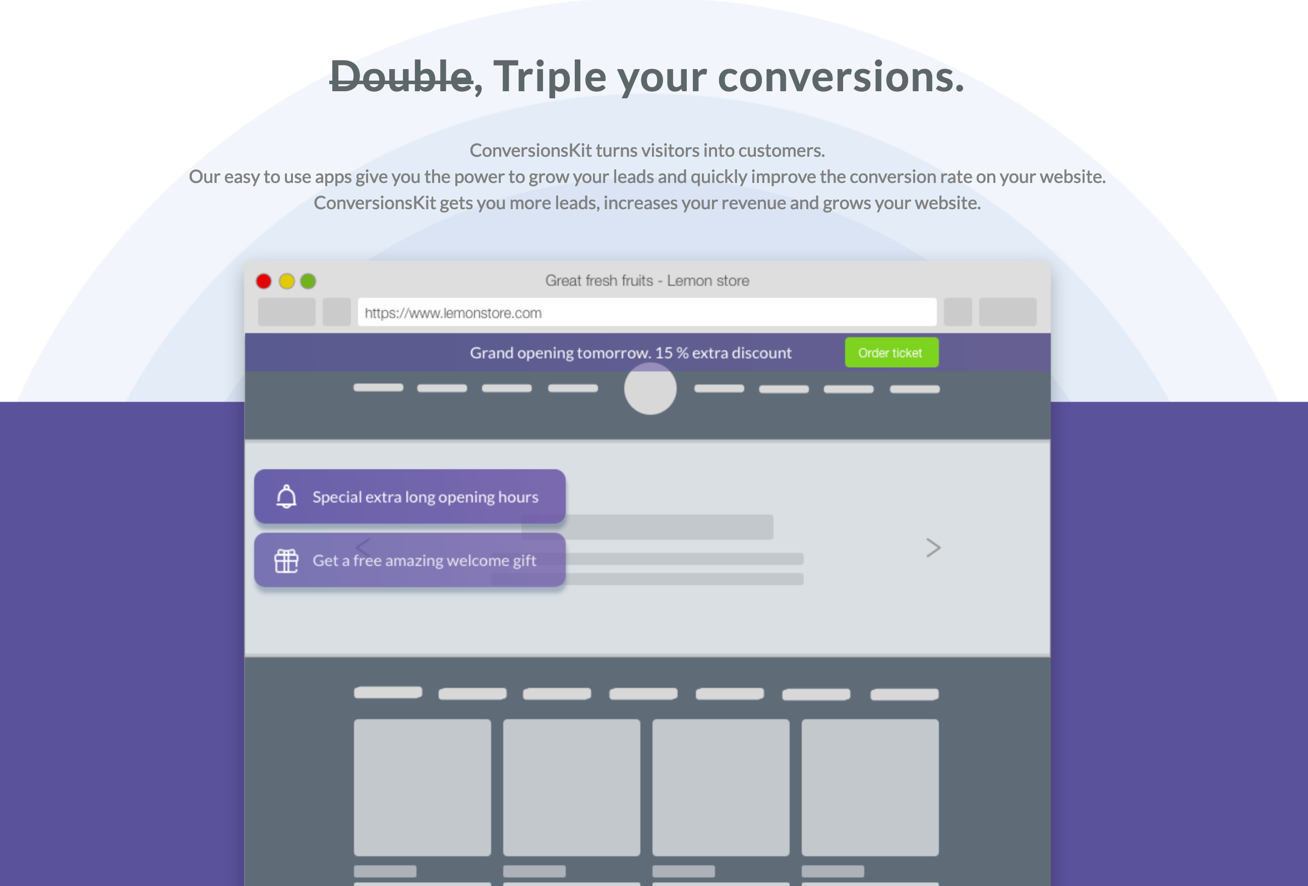Conversionskit Feature component screenshot