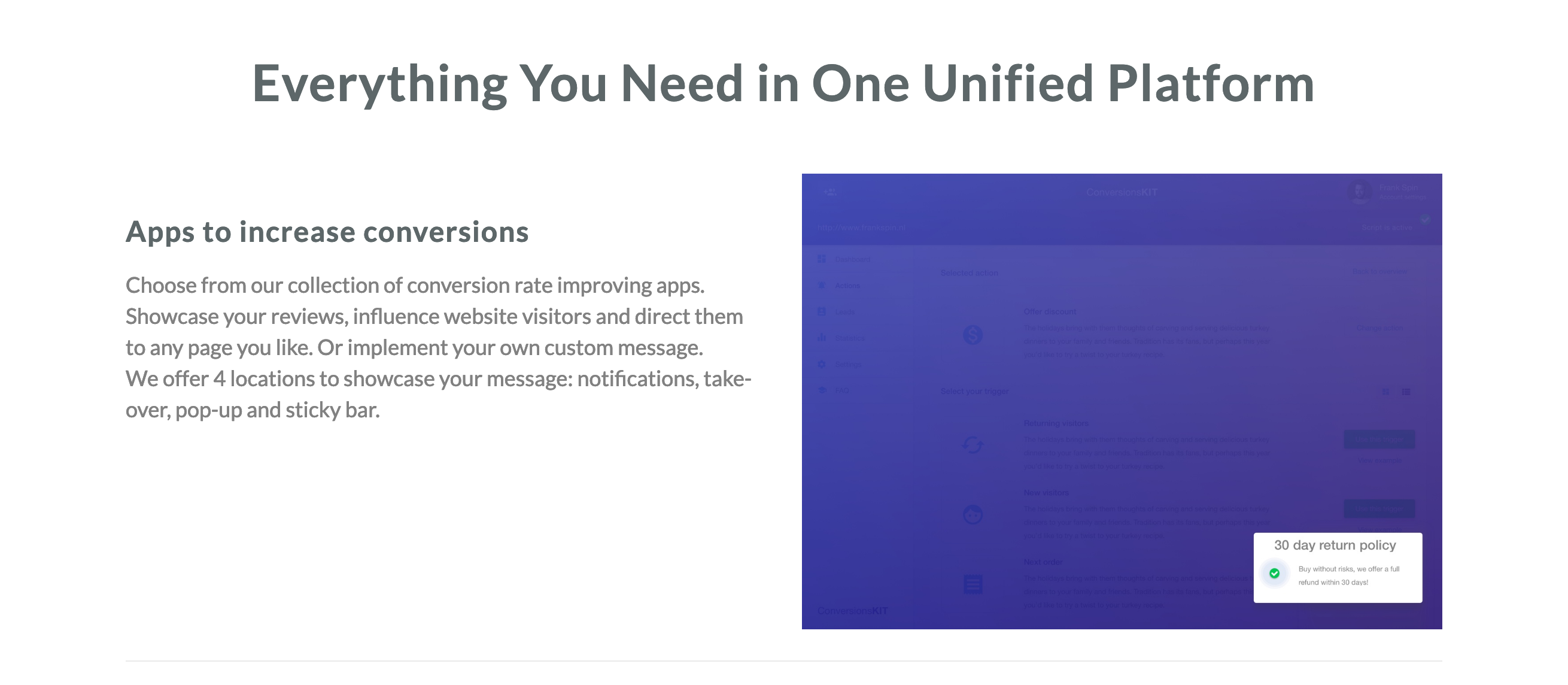 Conversionskit Content component screenshot