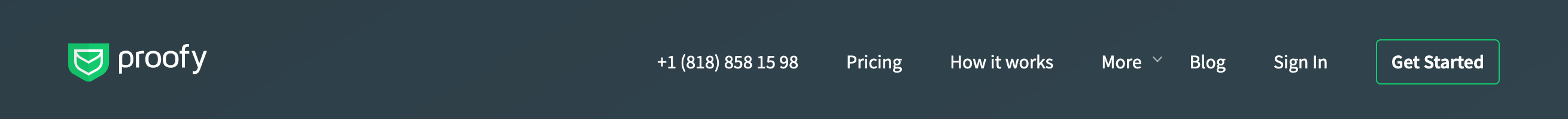 Proofy Header component screenshot