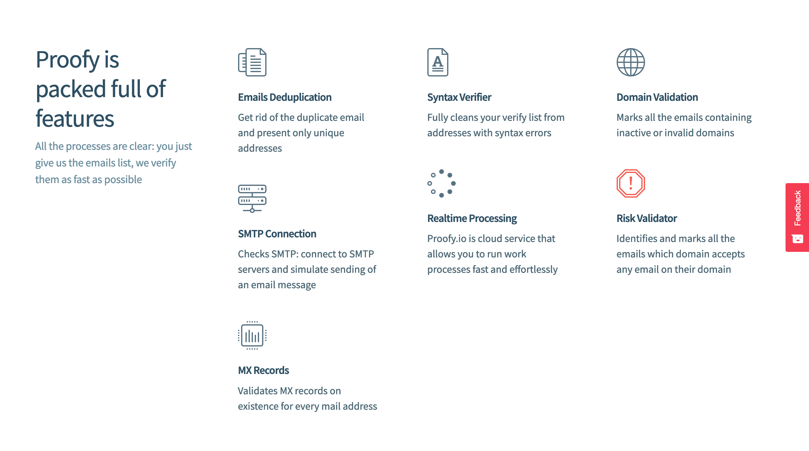 Proofy Feature component screenshot