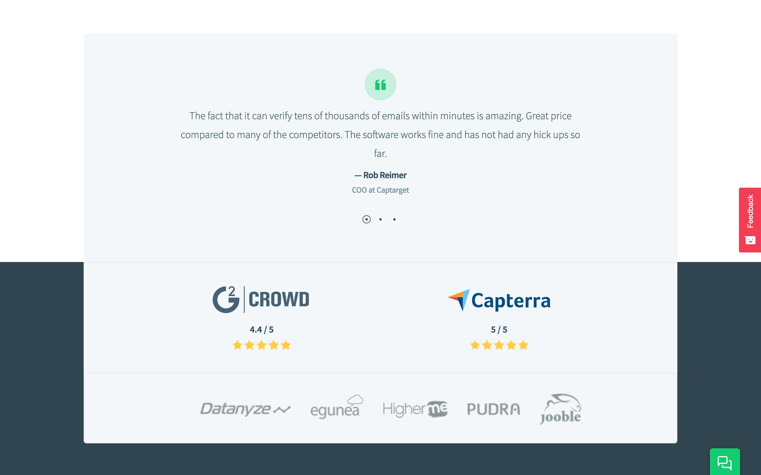 Proofy Testimonial component screenshot