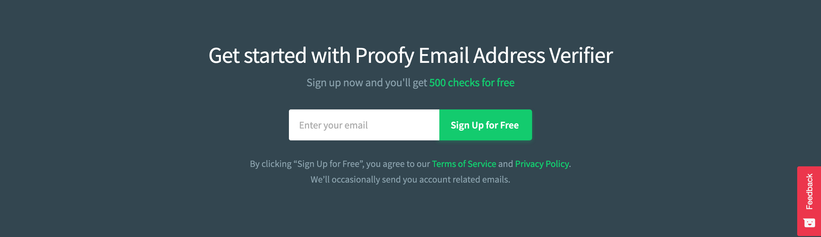 Proofy Signup component screenshot