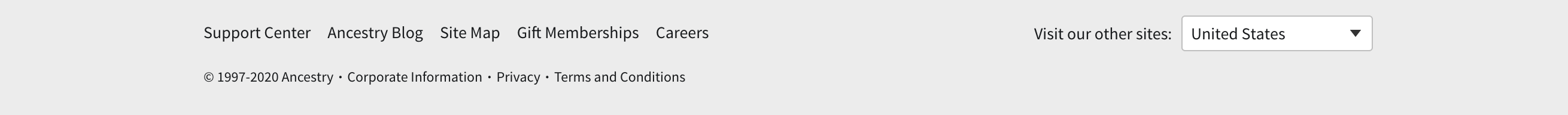 Ancestry Footer component screenshot