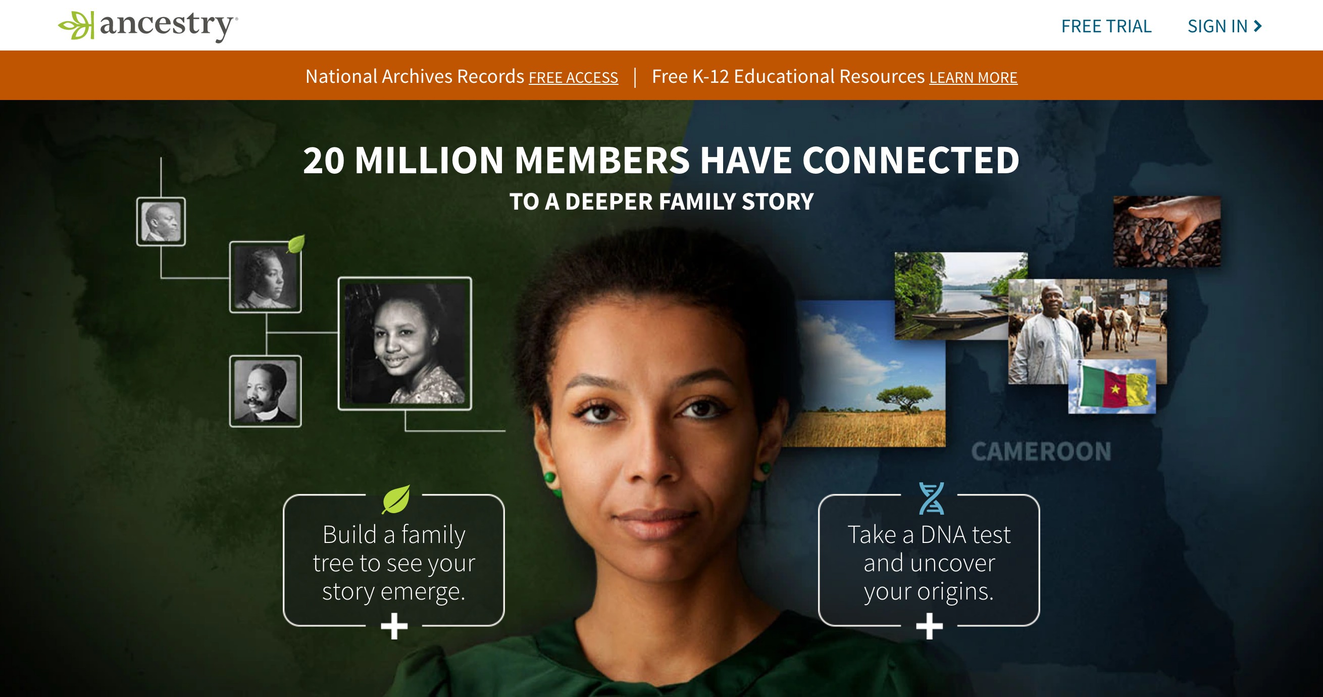 Ancestry Hero component screenshot
