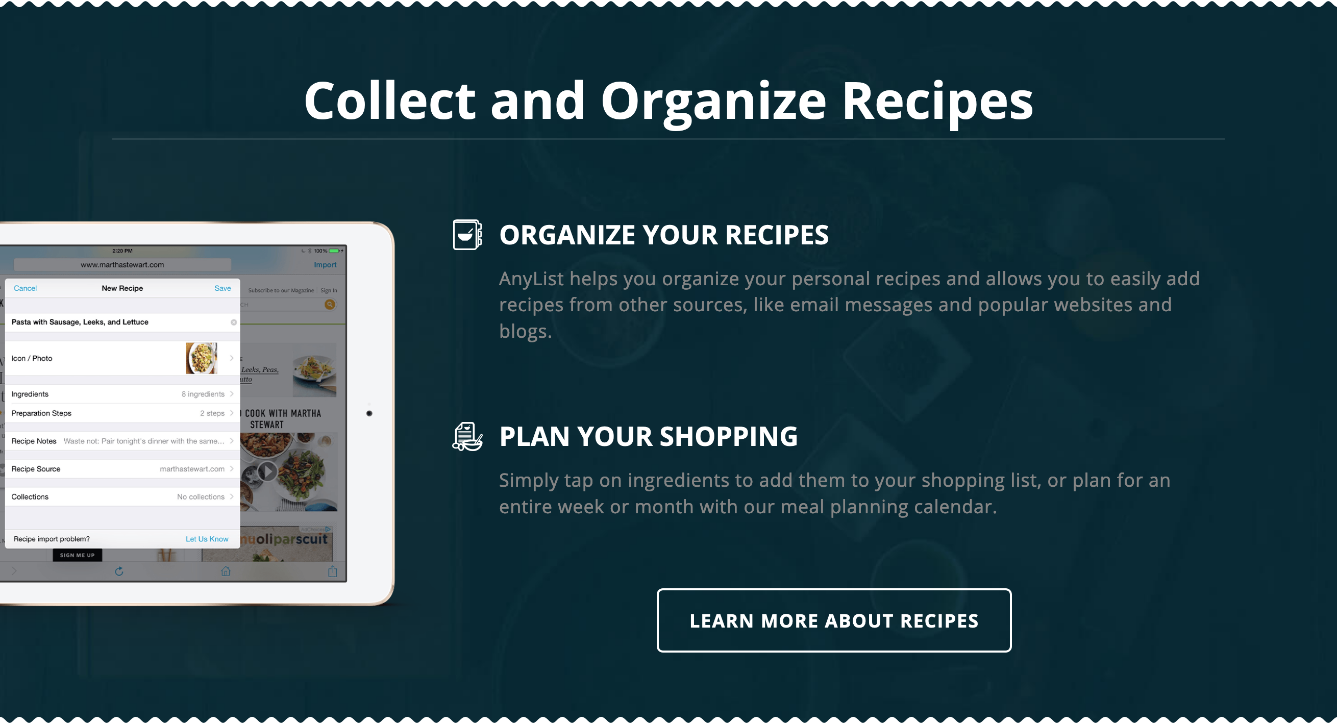 Anylist Feature component screenshot