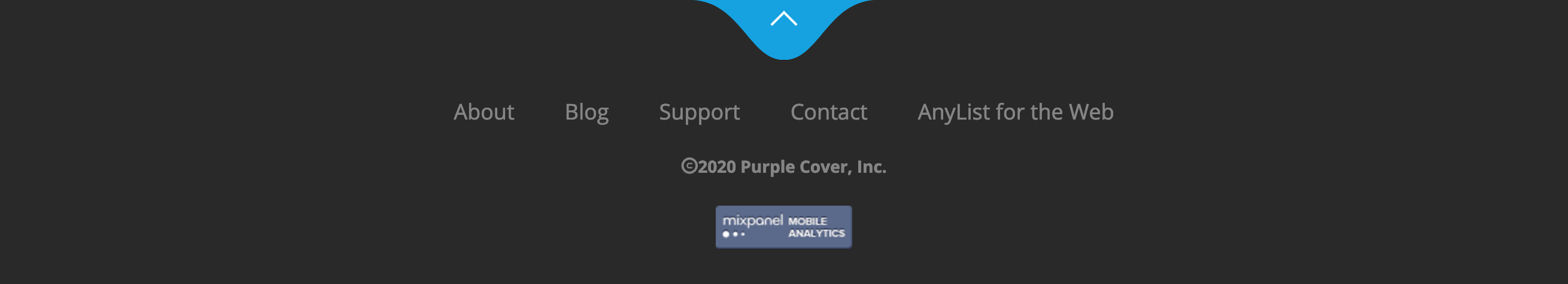 Anylist Footer component screenshot