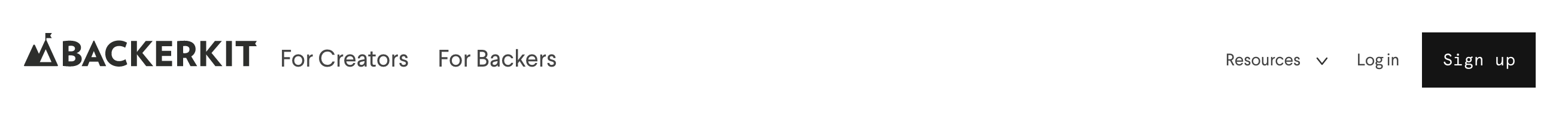 Backerkit Header component screenshot