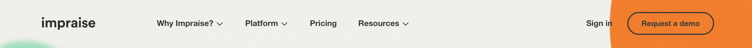 Impraise Header component screenshot