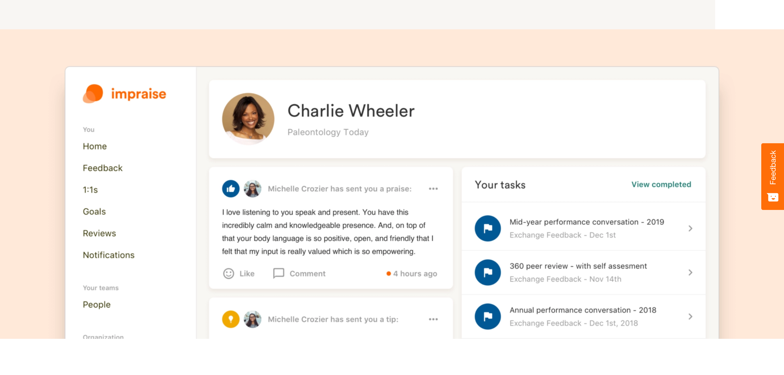 Impraise Feature component screenshot