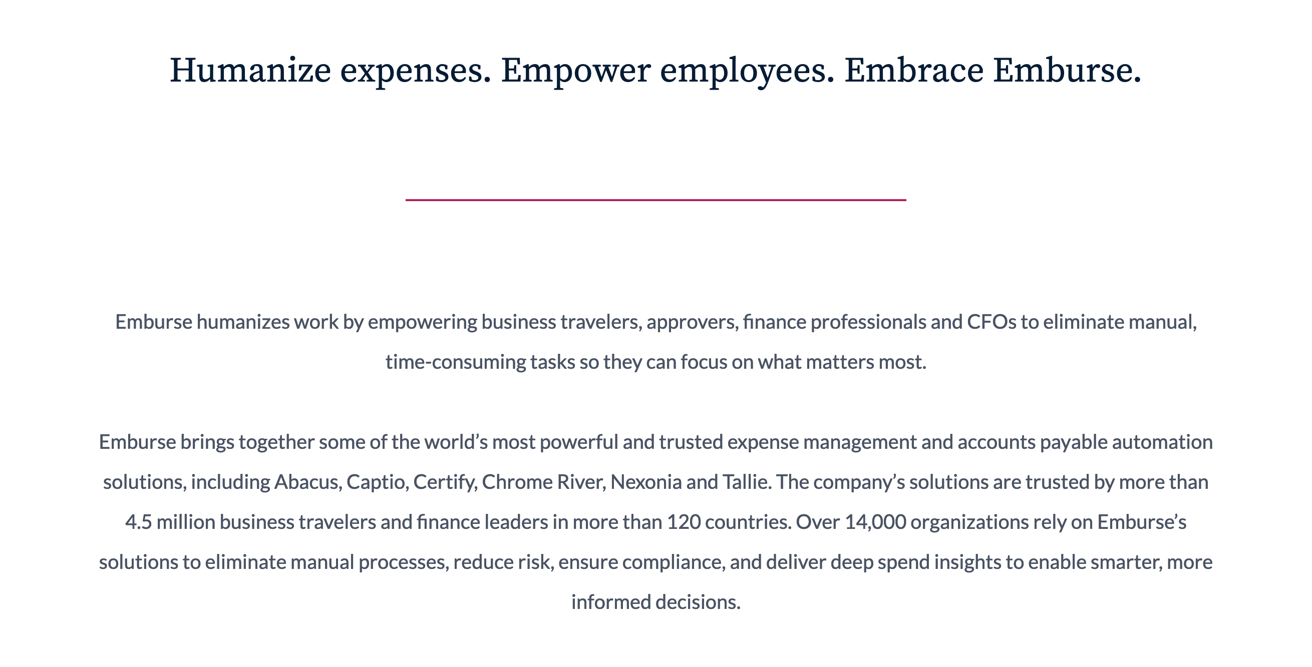 Emburse Content component screenshot