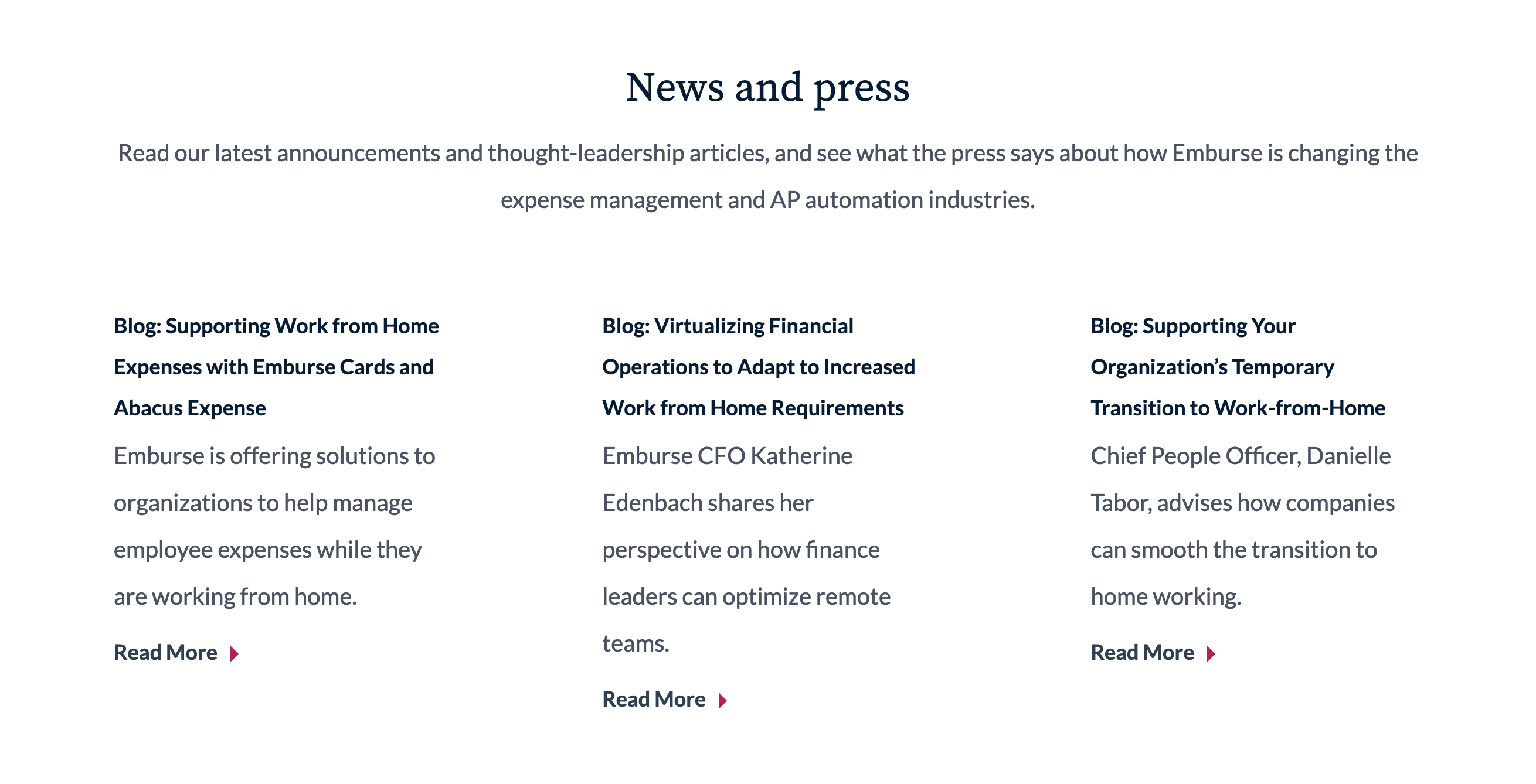 Emburse Content component screenshot