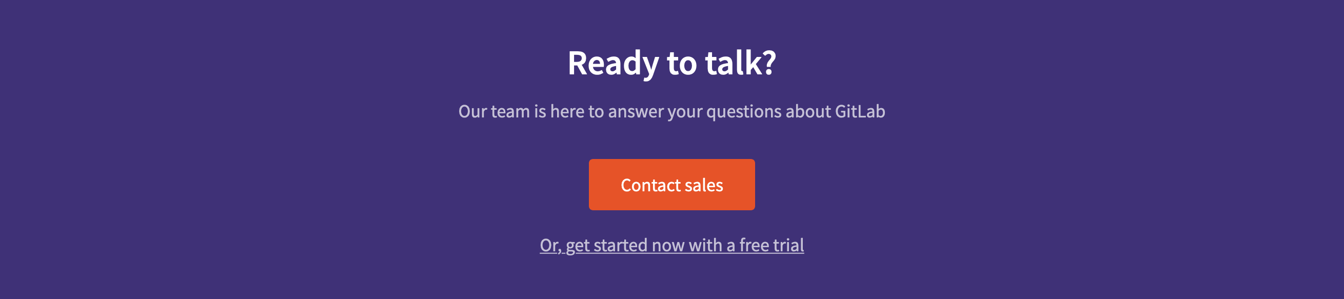 Gitlab Call To Action component screenshot