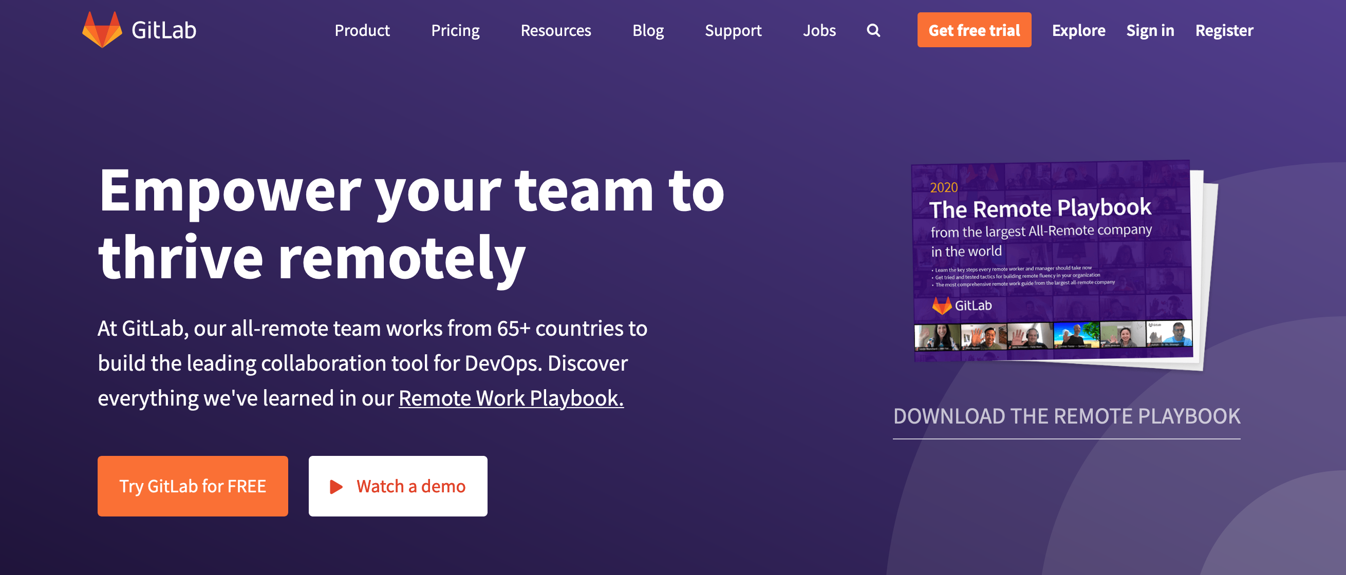 Gitlab Hero component screenshot